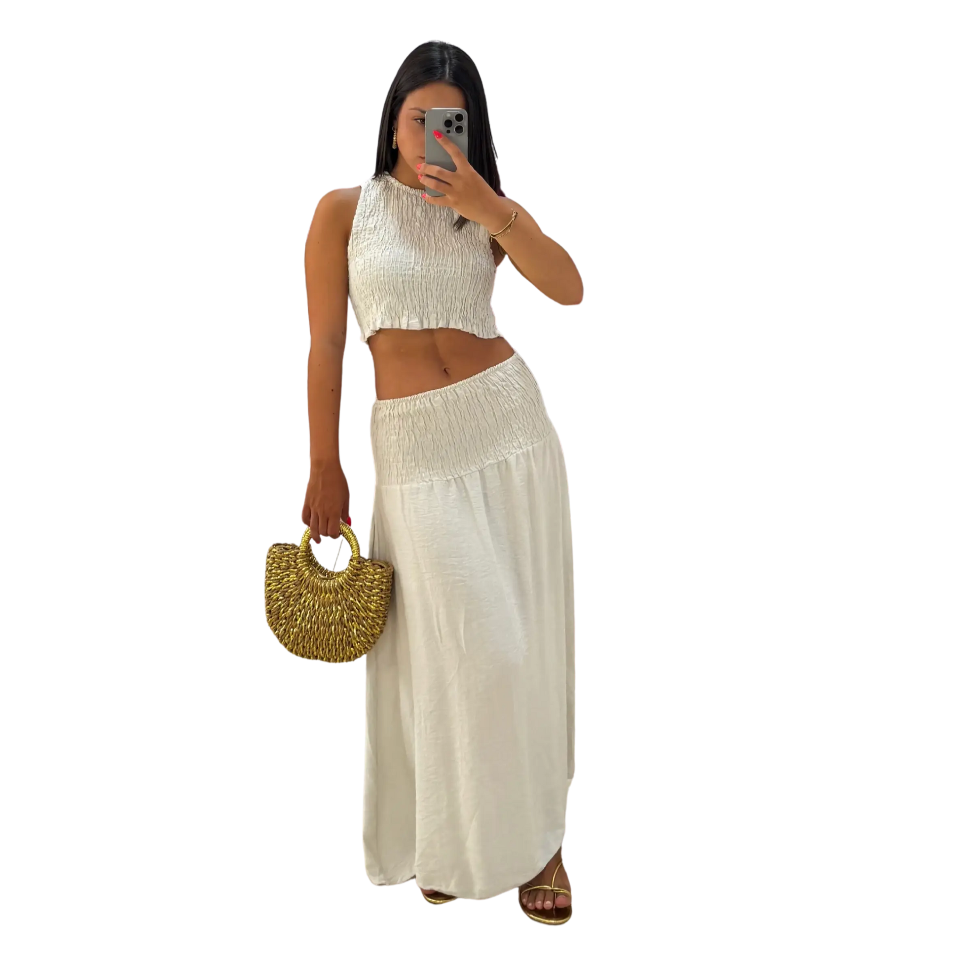 Conjunto Lía Blanco roto