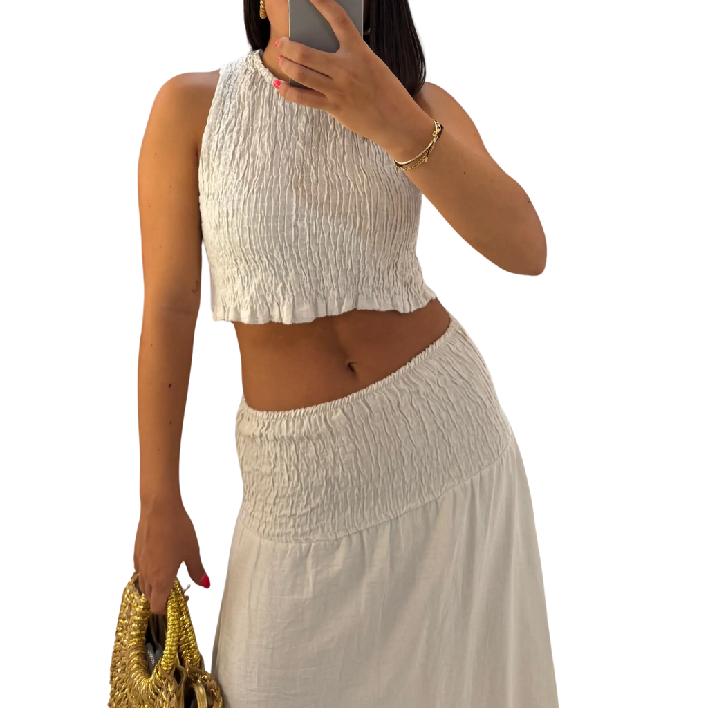 Conjunto Lía Blanco roto
