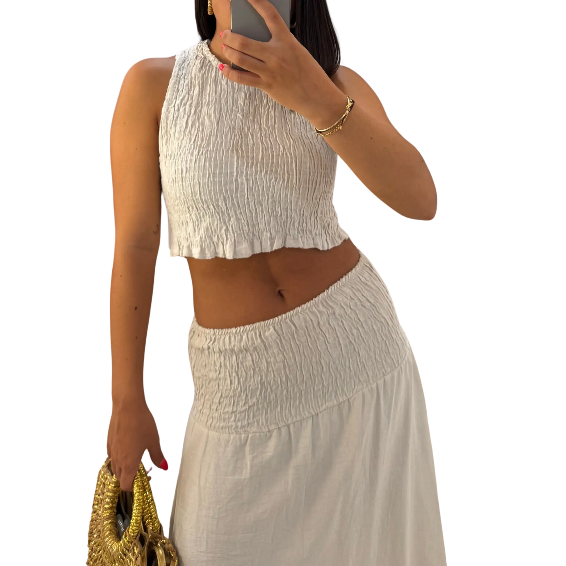 Conjunto Lía Blanco roto